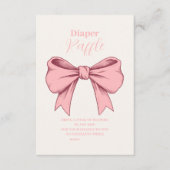 Roze Bow Baby shower Raffle Diapper Informatiekaartje (Voorkant)