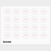  Roze Bow Baby shower Retouradres Ronde Sticker (Vel)