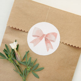 Roze Bow Baby shower Ronde Sticker