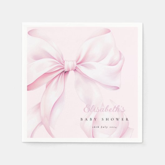 Roze Bow Baby shower Servet (Voorkant)