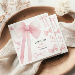 Roze Bow Baby shower Servet