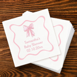 Roze Bow Baby shower Servet