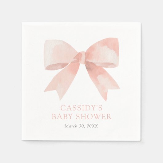 Roze Bow Baby shower Servet (Voorkant)