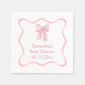 Roze Bow Baby shower Servet (Voorkant)