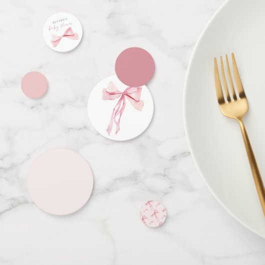 Roze Bow Baby shower Tafel Confetti Coquette Blush (Groep)