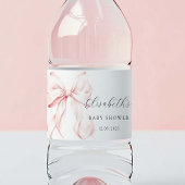 Roze Bow Baby shower Waterfles Etiket