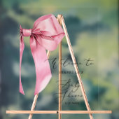 Roze Bow Baby shower Welkom Acryl Bord (Neutraal)