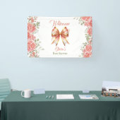 Roze Bow Baby shower Welkom Spandoek (Beurs)