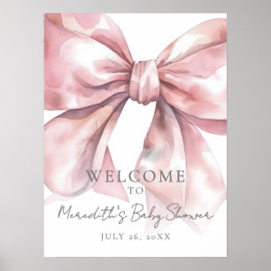 Roze Bow Baby shower Welkomstbord Poster