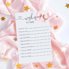 Roze Bow Baby shower Wishes voor Baby
