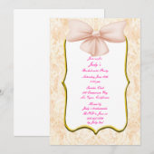 Roze Bow Bachelorette Kaart (Voorkant / Achterkant)