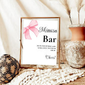 Roze Bow Bachelorette Mimosa Bar Tafelbord Poster