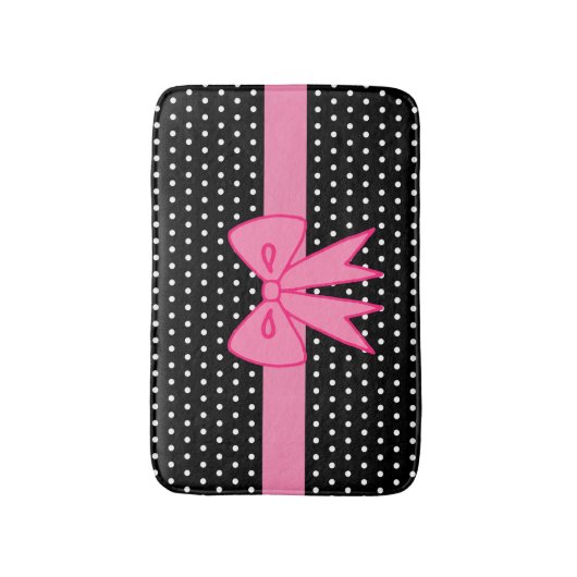 Roze Bow Bath Mat Rug (Voorkant Verticaal)