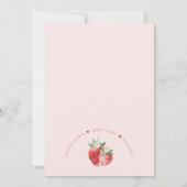 Roze Bow Berry eerste verjaardag Kaart (Achterkant)