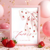 Roze Bow Berry Sweet Baby shower Favorieten Tafelt Poster