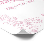 Roze Bow Bloemen Baby shower Guess Game Poster (Hoek)