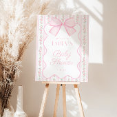  Roze Bow Bloemen Baby shower Welkomstbord Poster