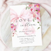 Roze Bow Bloemen Bruids Douche Uitnodiging