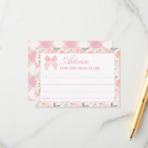 Roze Bow Bloemen Coquette Baby shower Advies Kaart