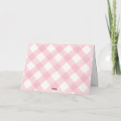 Roze Bow Bloemen Coquette Gingham Meisje Baby show Bedankkaart (Achterkant)