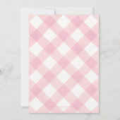 Roze Bow Bloemen Coquette Gingham Meisje Baby show Kaart (Achterkant)