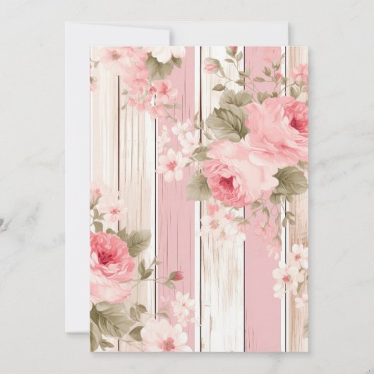 Roze Bow Bloemen Fancy Een Meisje 1e Verjaardag Kaart (Achterkant)