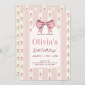  Roze Bow Bloemen Meisje Verjaardag Kaart (Voorkant / Achterkant)