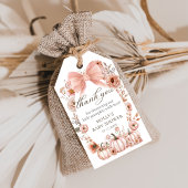 Roze Bow Bloemen Pompoen Baby shower Gift Labels Cadeaulabel
