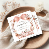 Roze Bow Bloemen Pompoen Baby shower Servetten