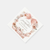 Roze Bow Bloemen Pompoen Baby shower Servetten (Hoek)
