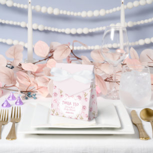 Roze Bow Bloemen Rozen  Baby shower Bedankt Bedankdoosjes