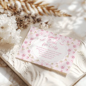 Roze Bow Bloemen Rozen  Baby shower Boeken Informatiekaartje