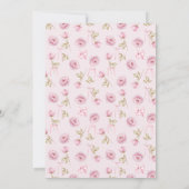 Roze Bow Bloemen Rozen  Baby shower Kaart (Achterkant)