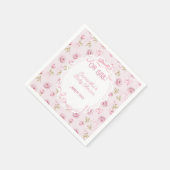 Roze Bow Bloemen Rozen  Baby shower Servet (Hoek)