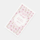 Roze Bow Bloemen Rozen  Baby shower Servet (Hoek)