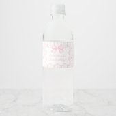  Roze Bow Bloemen Water Label Waterfles Etiket (Voorkant)