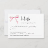 Roze Bow bloemenbruiloft RSVP-Kaart Kaart (Voorkant)