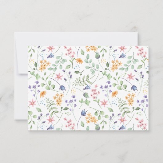 Roze Bow bloemenbruiloft RSVP-Kaart Kaart (Achterkant)