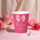 Roze Bow bloemige kleine miss Onederful verjaardag Papieren Bekers