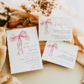 Roze Bow Boeken voor Baby Insert Kaart Blush Girl