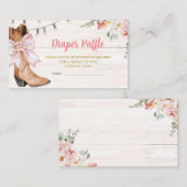 Roze Bow Boots Luier Raffle Kaart (Voorkant / Achterkant)