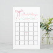 Roze Bow Bridal Bingo Roze Vrijgezellenfeest spel (Staand voorkant)