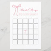 Roze Bow Bridal Bingo Roze Vrijgezellenfeest spel (Voorkant)