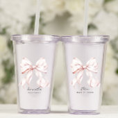 Roze Bow Bruidsmeisje Gift Acryl Drinkbeker