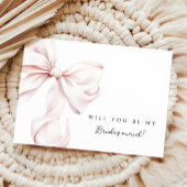 Roze Bow Bruidsmeisje voorstel Kaart