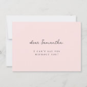 Roze Bow Bruidsmeisje voorstel Kaart (Achterkant)