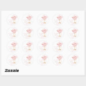 Roze Bow Brunch en Bubble Vrijgezellenfeest Sticke Ronde Sticker (Vel)