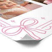 Roze Bow Cake Eerste jaar Foto Milestone Poster (Hoek)