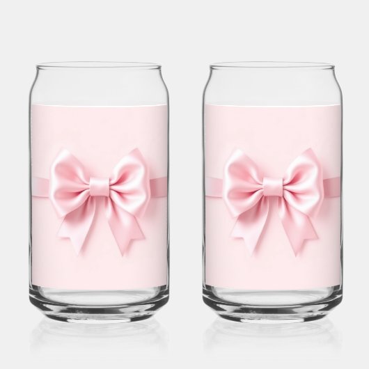 Roze Bow Can Glass Pair Blikvorm Glas (Achterkant)