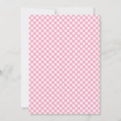 Roze Bow Cherry op Top Baby shower Gingham Kaart (Achterkant)